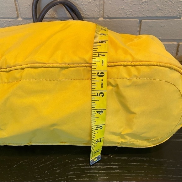 LIEBESKIND Berlin Yellow Adriana Large Nylon Leather Bag Sporty Satchel Purse - Picture 9 of 13